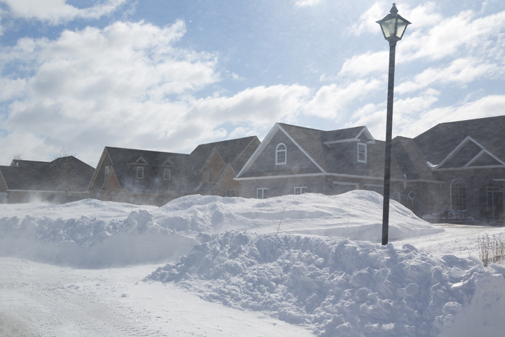 residential houses in winter